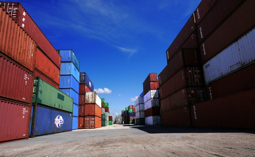 containers dans un port